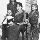 Rabindranath Tagore's son Rathindranath and daughters Madhurilata Devi (Bela), Mira Devi and Renuka Devi. Image credit: Ministry of Culture, Government of India.