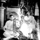 Rabindranath (right) singing with Abanindranath Tagore. Image credit: Ministry of Culture, Government of India